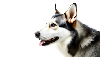 Fototapeta premium A husky dog isolated on a white background