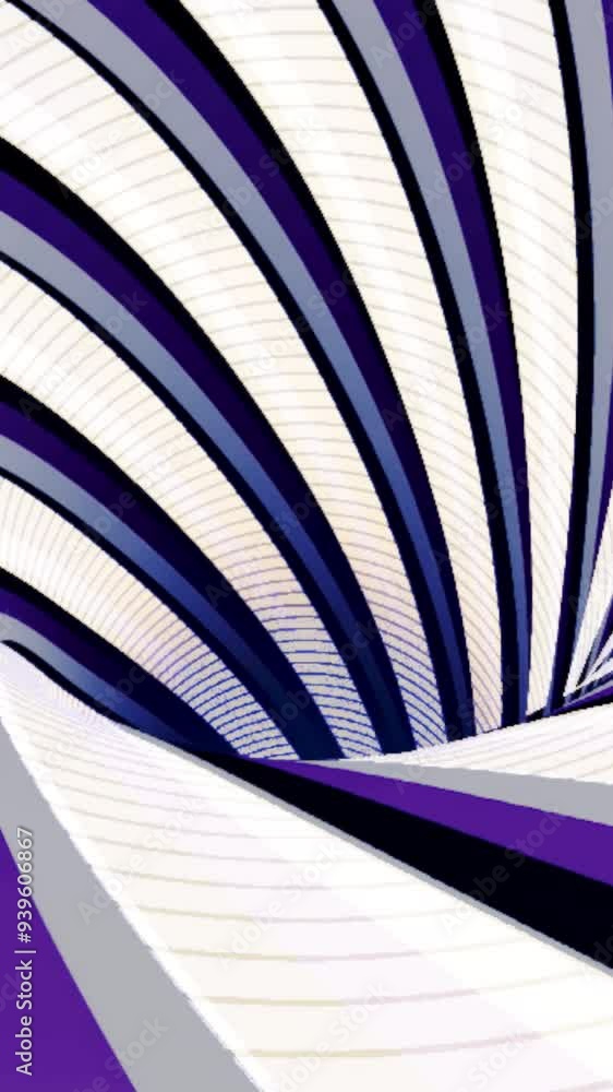 Poster abstract background with animated hypnotic tunnel of colorful stripes, seamless loop. animation. end