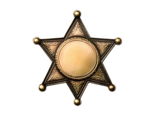 Vintage sheriff badge isolated on transparent or white background