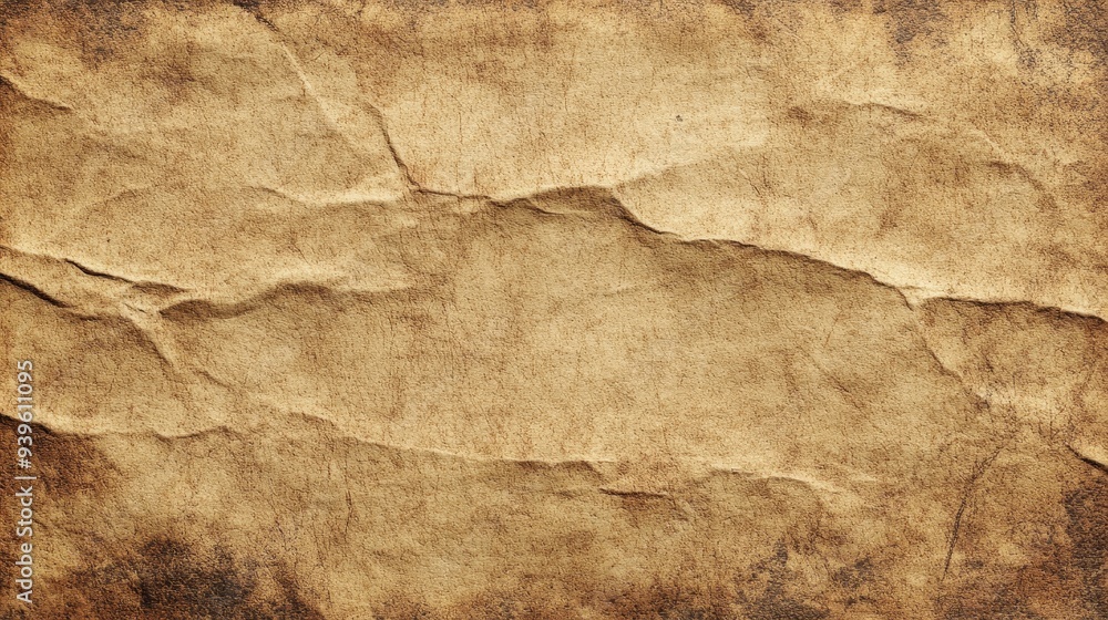 Poster a textured background resembling aged, crumpled paper. ideal for design or artistic projects.
