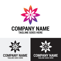 Flower Brand Gradient Color Spa Logo Template