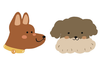 cute dog face illustration vector