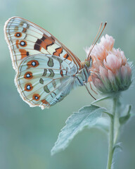 27. Detailed and sharp portrait of a beautiful butterfly resting on a flower
