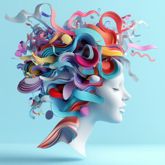 mind mapping expanding creative thoughts, 3D illustration