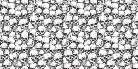 Seamless skull pattern with edgy, gothic designs. Background seamless pattern.