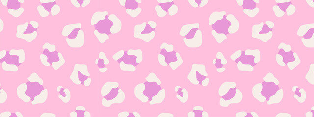 Y2k leopard seamless background. Psychedelic pink leopard print. Seamless groovy abstract animal, skin pattern. Trendy illustration. Vector graphic illustration © Viktoriia