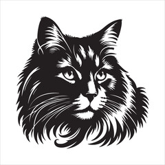 Cat art silhouette design 