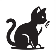 Cat art silhouette design 