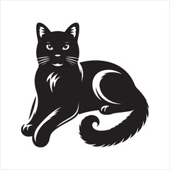 Cat art silhouette design 