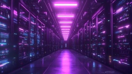 A data center filled with servers and AI-powered systems, showcasing the infrastructure that powers AI applications.