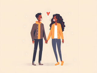 Naklejka premium A man and a woman holding hands and making a happy gesture towards each other. Their fashion design includes denim sleeves in electric blue, creating a fun and artistic look at the event