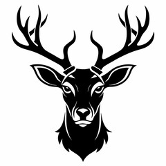 Deer Head Silhouette Black Vector