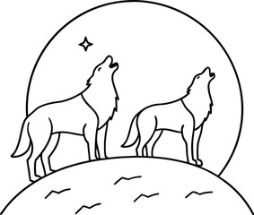 Lovely line art of a fox couple great for kids coloring and creativity
