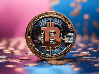 Bicoin and Crypto currency Ai background