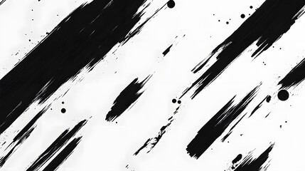 Black Brush Strokes, Strokes, Shapes, on White Background, Abstract Image, Texture, Pattern, Wallpaper, Smartphone Cover and Screen, Cell Phone, Computer, Laptop, 9:16 and 16:9 Format
