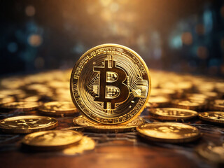 Bicoin and Crypto currency Ai background