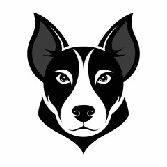 Dog head Vector illustration. Dog silhouette Logo Stock Vector.