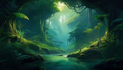 Obraz premium tropical jungle in the jungle