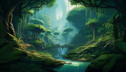 tropical jungle in the jungle