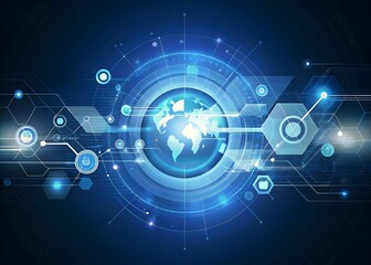 Obraz premium Global Technology Digital Network Interface Communication Connection