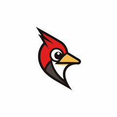 An attractive, modern logo of a woodpecker for woodworking businesses. white background