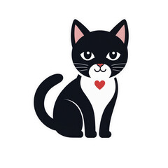 Obraz premium Cat with Heart Necklace