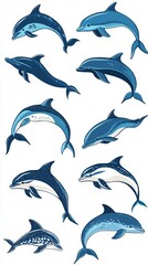 Naklejka premium Vector Graphic of Dolphins