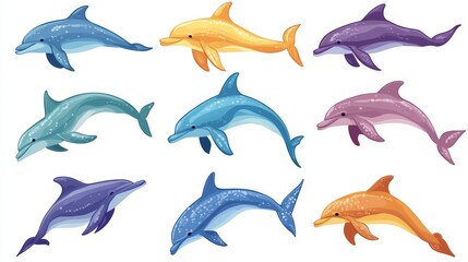 Naklejka premium Vector Graphic of Dolphins