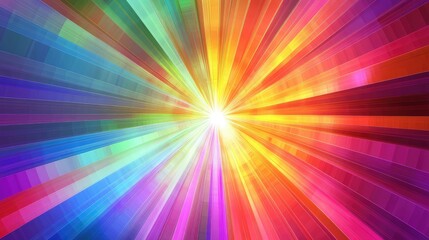 Obraz premium A vibrant radial light background with colorful rays extending from the center, creating a dynamic, abstract pattern.