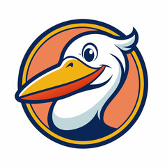 An attractive, popular logo of a pelican for seafood restaurants.