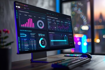 Fototapeta premium Comprehensive dashboard visualizing key performance in indicators