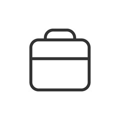 Baggage suitcase illustration portfolio sign isolated on white background. Vector icon in flat style