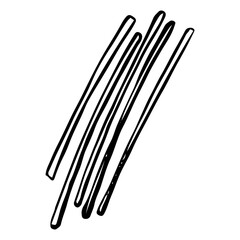 Spaghetti hand drawn doodle. Long vermicelli. Pasta. Tagliatelle. Macaroni. Wheat dough food. Food product. Side dish. Grocery. Vector sketch line art illustration.