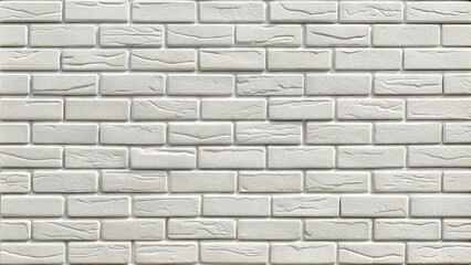 Fototapeta premium Textured white brick wall with embossed surface
