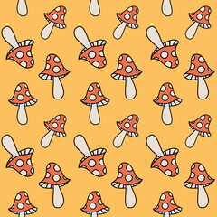 Groovy Seamless Pattern Vector Illustration