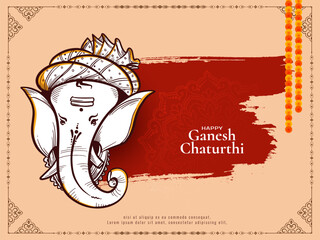 Happy Ganesh Chaturthi Indian festival celebration elegant background