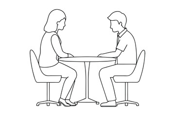 Meetings icon line art with editable vector collections 