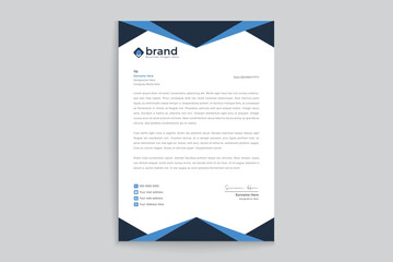 Blue and black letterhead design