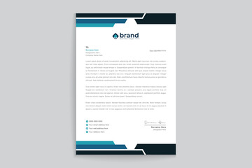 Blue and black letterhead design