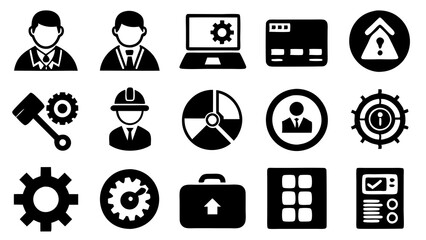 Obraz premium set of business icons isolated on white background. PNG Transparent file type with high definition quality And vibrant color grading Available.