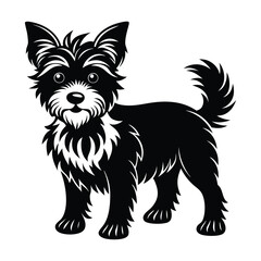 dog silhouette vector for a white background