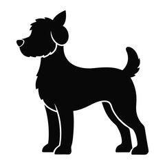 dog silhouette vector for a white background
