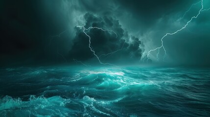 The abstract nature of a lightning storm is mesmerizing. Dark clouds and rain create a powerful scene.