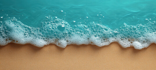 Fototapeta premium Seascape with Light Blue Sea and Sand