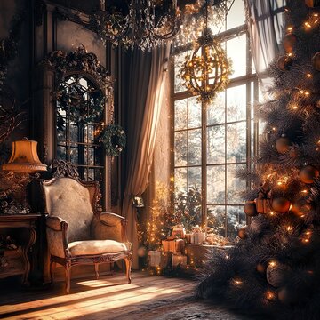Ein wundersch&ouml;nes Zuhause mit weihnachtlicher Dekoration