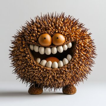 Ein lustiges M&auml;nnchen aus Kastanien gebastelt