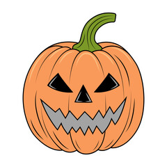 Pumpkin for Halloween. A scary and cute pumpkin face expression.