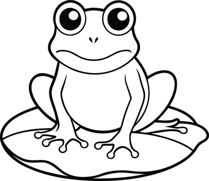 recommend clip art: Enjoy a fun frog line art graphic illustration designed for kids coloring books to bring out their creativity
                    
