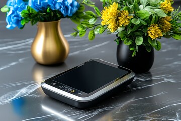 A compact, portable digital scale with Bluetooth connectivity, allowing users to track weight measurements on their smartphone, emphasizing innovation in everyday tools