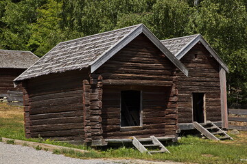 Historical building in Norra Berget Open Air Museum in the north of Sundsvall, Sweden, Europe
